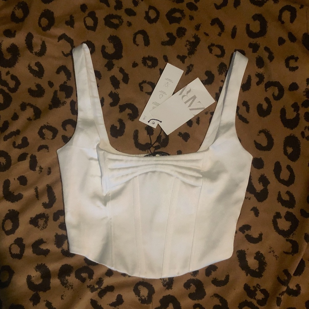 NWT Zara Satin Effect Corset Top